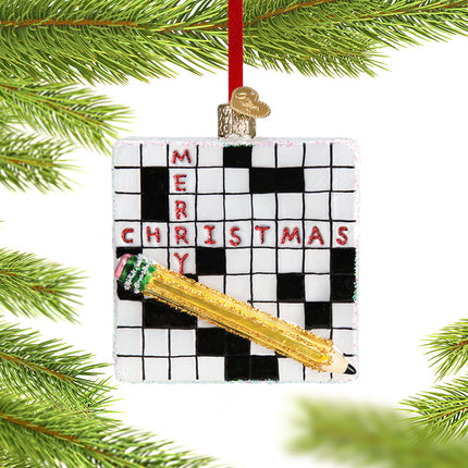 custom crossword puzzle christmas ornament – Christmas ornament, holiday tree decoration or gift