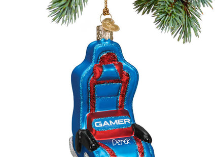 custom personalized gamer chair christmas ornament – Christmas ornament, holiday tree decoration or gift