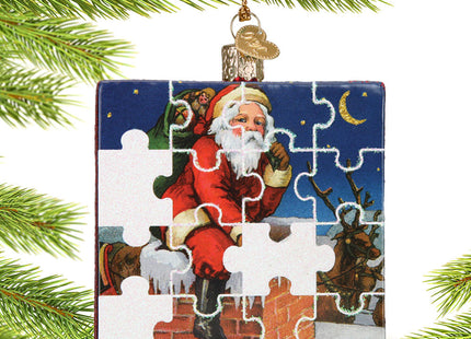 personalized santa jigsaw puzzle christmas ornament – Christmas ornament, holiday tree decoration or gift