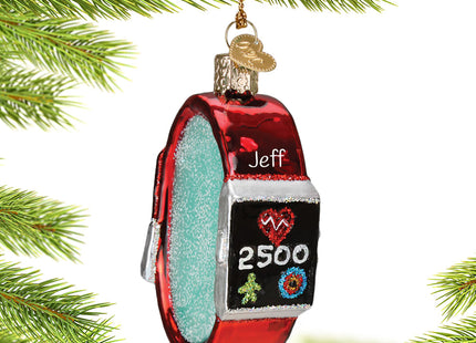 custom personalized glass fitbit exercise watch christmas ornament – Christmas ornament, holiday tree decoration or gift