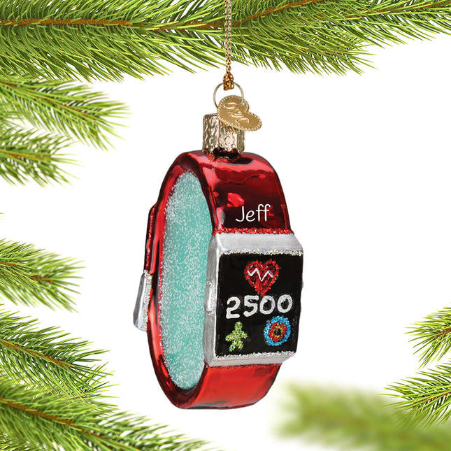 custom personalized glass fitbit exercise watch christmas ornament – Christmas ornament, holiday tree decoration or gift