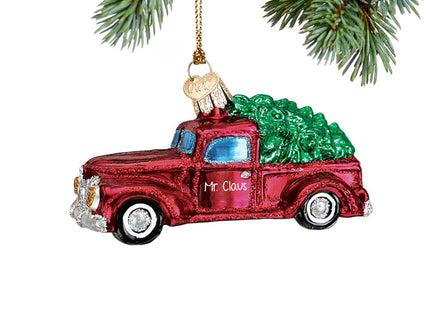 decorative personalized glass red truck christmas ornament – Christmas ornament, holiday tree decoration or gift