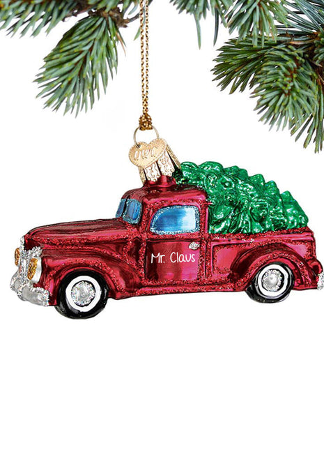Glass Red Truck Ornament  by OLD WORLD CHRISTMAS Ornament