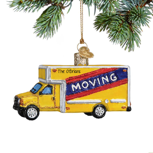 engraved personalized moving truck christmas ornament – Christmas ornament, holiday tree decoration or gift