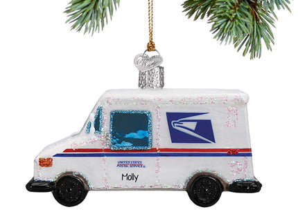 holiday personalized usps mail truck christmas ornament – Christmas ornament, holiday tree decoration or gift