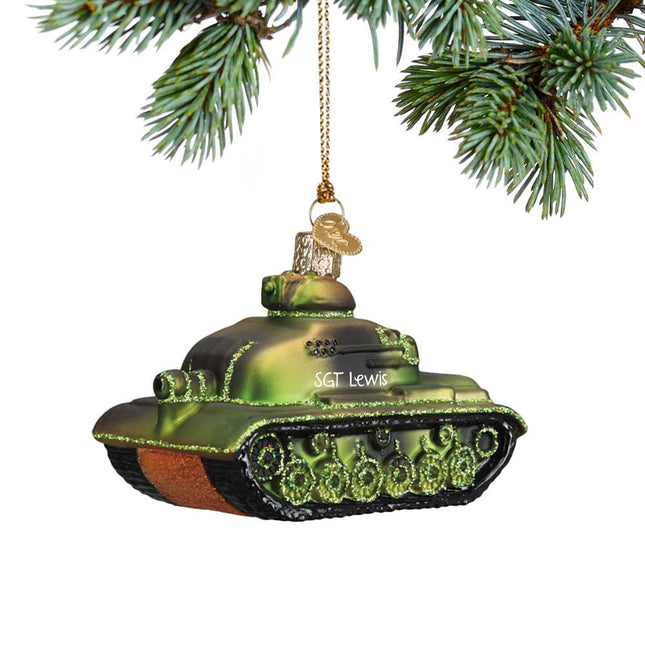 holiday personalized military tank christmas ornament – Christmas ornament, holiday tree decoration or gift