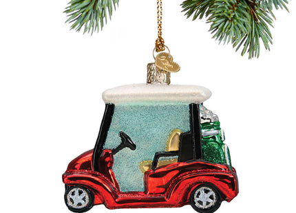 custom personalized glass golf cart christmas ornament – Christmas ornament, holiday tree decoration or gift