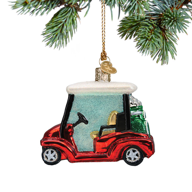 custom personalized glass golf cart christmas ornament – Christmas ornament, holiday tree decoration or gift