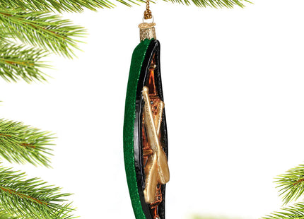 engraved green canoe christmas ornament – Christmas ornament, holiday tree decoration or gift