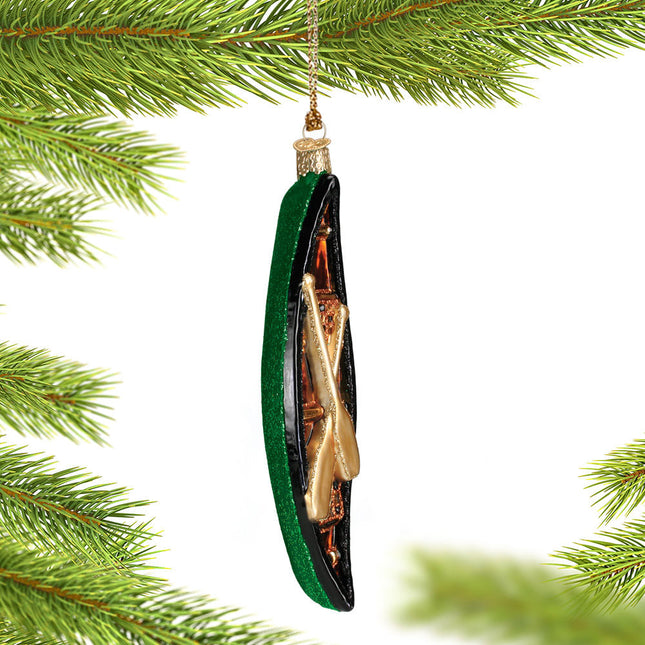Canoe Green Ornament