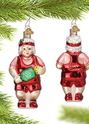 Pickleball Mrs Claus Ornament  by OLD WORLD CHRISTMAS Ornament