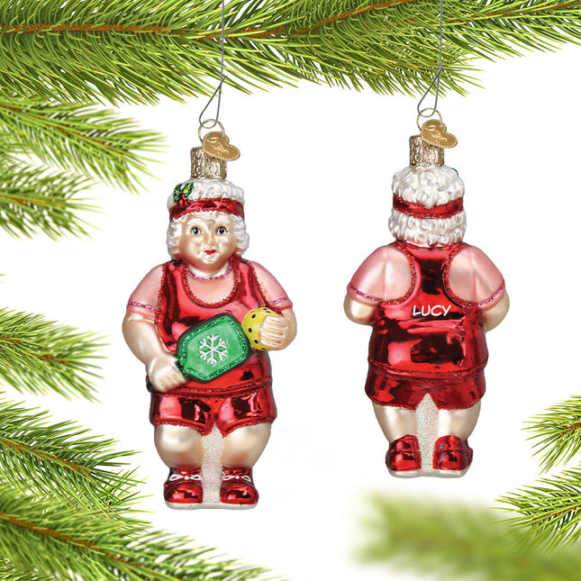 keepsake personalized pickleball mrs claus christmas ornament – Christmas ornament, holiday tree decoration or gift