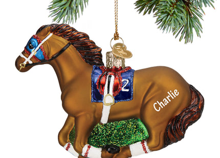 holiday personalized racing horse christmas ornament – Christmas ornament, holiday tree decoration or gift