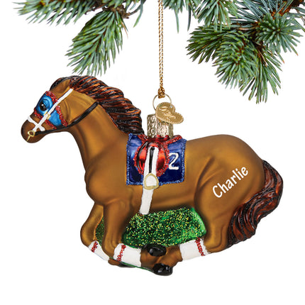 holiday personalized racing horse christmas ornament – Christmas ornament, holiday tree decoration or gift