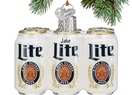 engraved personalized miller lite 6 pack christmas ornament – Christmas ornament, holiday tree decoration or gift