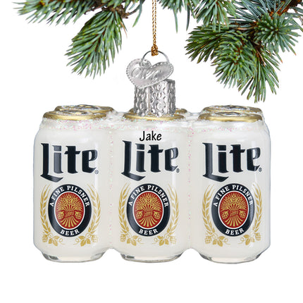 engraved personalized miller lite 6 pack christmas ornament – Christmas ornament, holiday tree decoration or gift