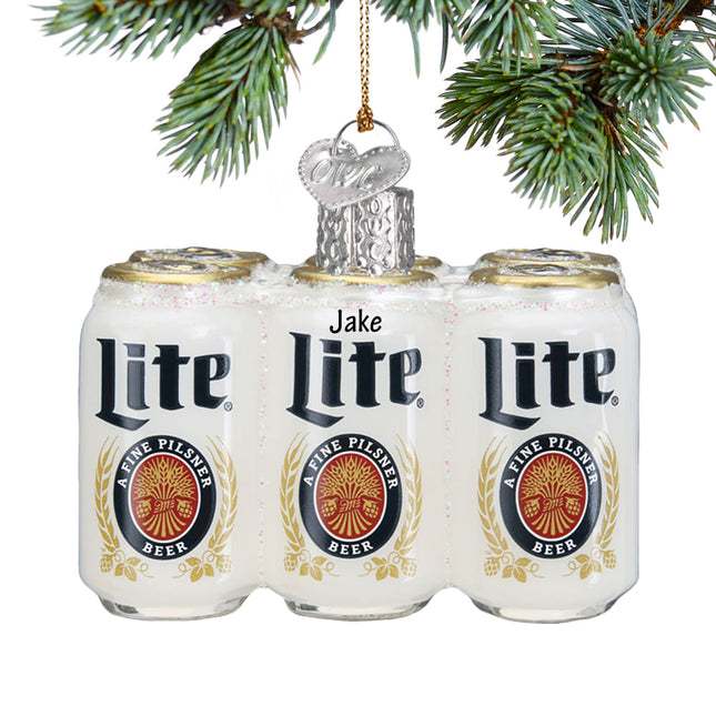 engraved personalized miller lite 6 pack christmas ornament – Christmas ornament, holiday tree decoration or gift