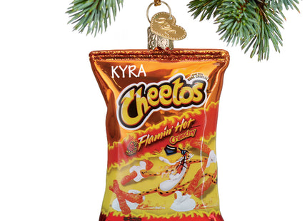 engraved personalized flaming hot cheetos christmas ornament – Christmas ornament, holiday tree decoration or gift