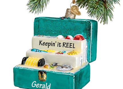 engraved personalized tackle box christmas ornament – Christmas ornament, holiday tree decoration or gift