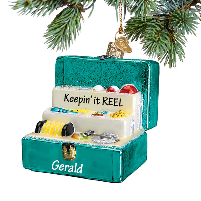 engraved personalized tackle box christmas ornament – Christmas ornament, holiday tree decoration or gift