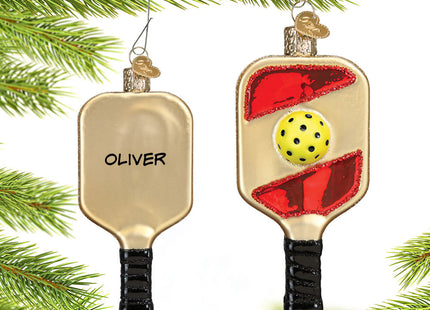 keepsake personalized pickleball racket and ball christmas ornament – Christmas ornament, holiday tree decoration or gift