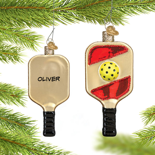 keepsake personalized pickleball racket and ball christmas ornament – Christmas ornament, holiday tree decoration or gift