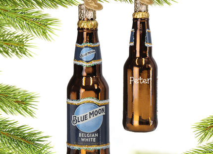 holiday personalized blue moon christmas ornament – Christmas ornament, holiday tree decoration or gift