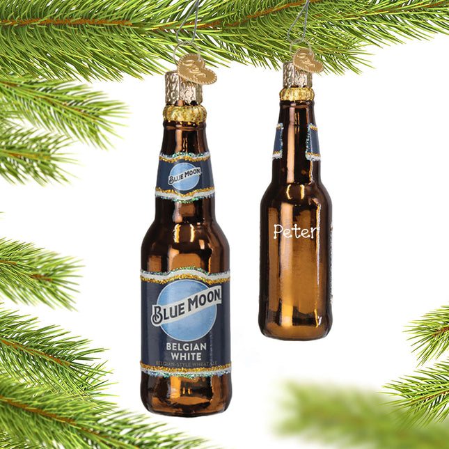 holiday personalized blue moon christmas ornament – Christmas ornament, holiday tree decoration or gift