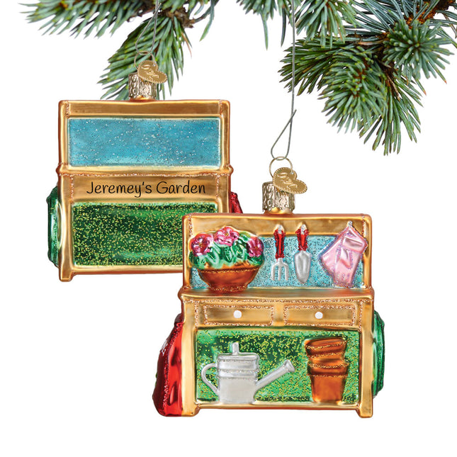 engraved personalized potting bench christmas ornament – Christmas ornament, holiday tree decoration or gift