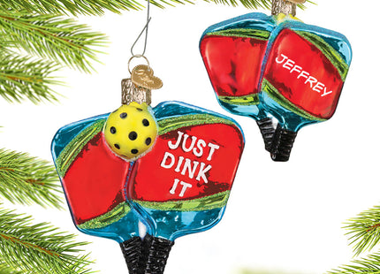 decorative personalized just dink it pickleball christmas ornament – Christmas ornament, holiday tree decoration or gift