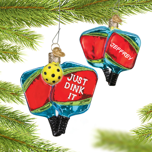 decorative personalized just dink it pickleball christmas ornament – Christmas ornament, holiday tree decoration or gift