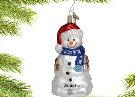 personalized personalized happy snowman christmas ornament – Christmas ornament, holiday tree decoration or gift
