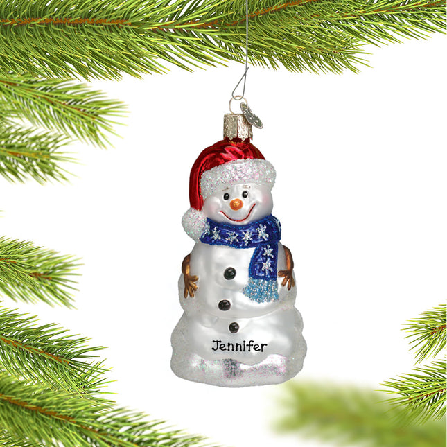 personalized personalized happy snowman christmas ornament – Christmas ornament, holiday tree decoration or gift