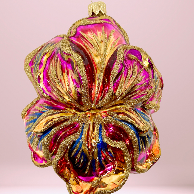 Passionate Delight Iris Polish Glass Ornament