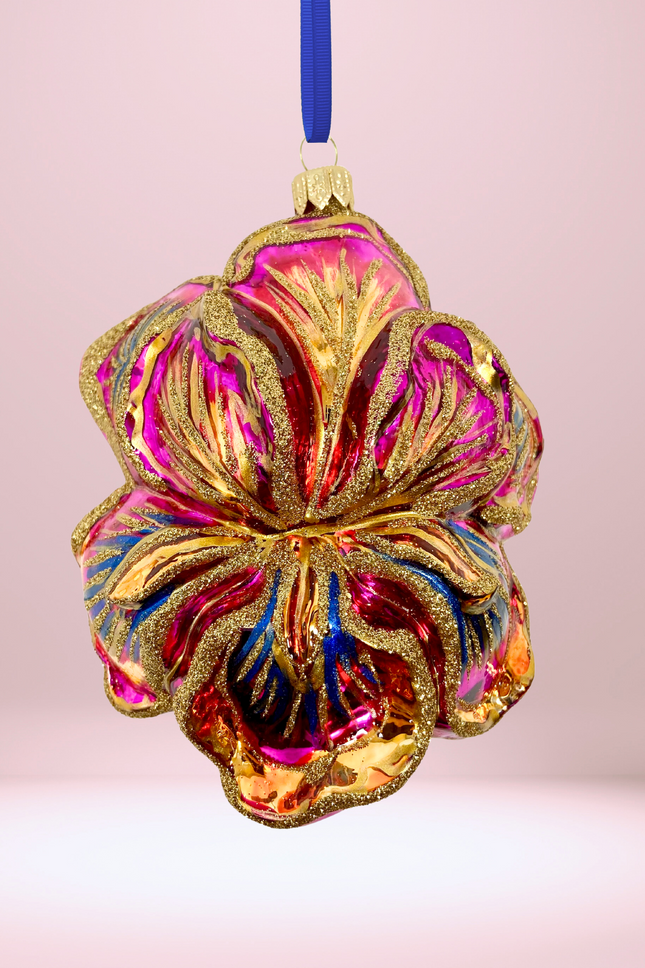 Passionate Delight Iris Polish Glass Ornament