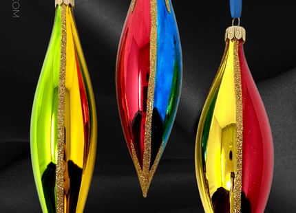 Passion Flames Set/3 Glass Christmas Ornaments