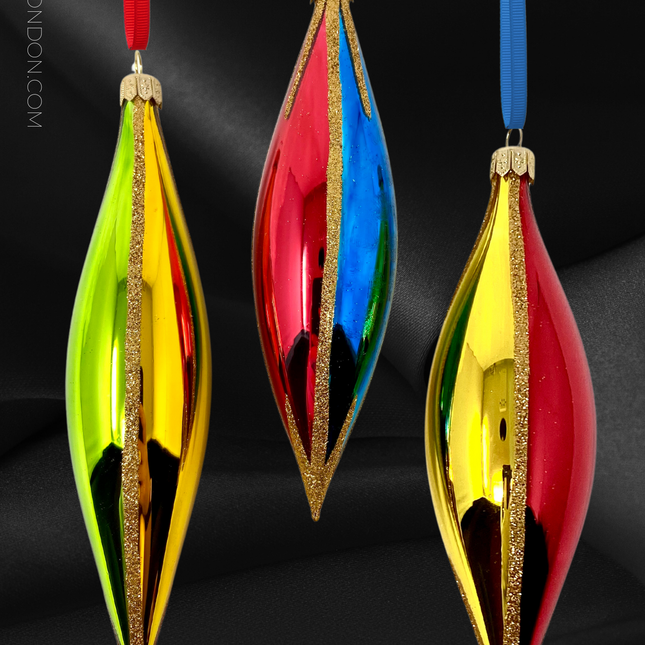 Passion Flames Set/3 Glass Christmas Ornaments
