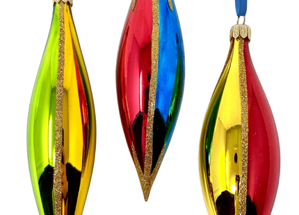 Passion Flames Set/3 Glass Christmas Ornaments