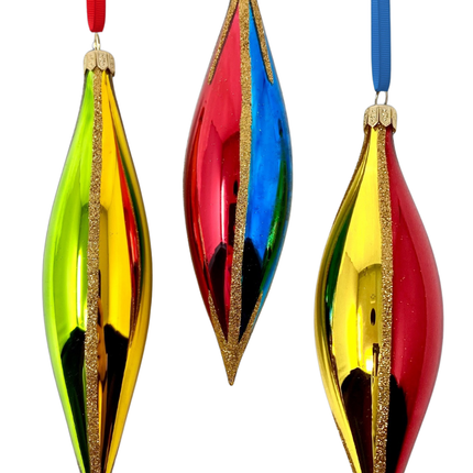 Passion Flames Set/3 Glass Christmas Ornaments