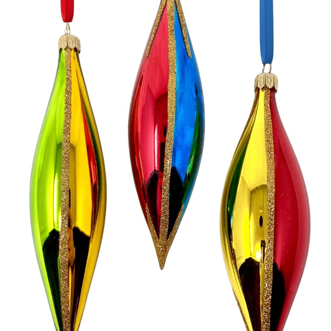 Passion Flames Set/3 Glass Christmas Ornaments