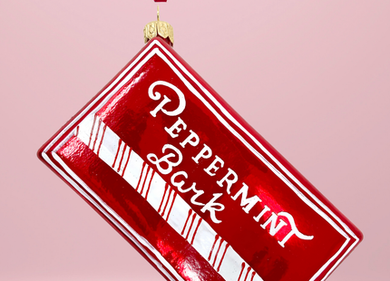 Peppermint Candy Box Glass Ornament