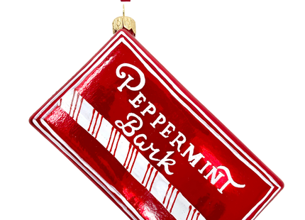Peppermint Candy Box Glass Ornament