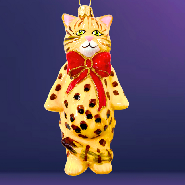 Perry Bengal Cat Glass Ornament