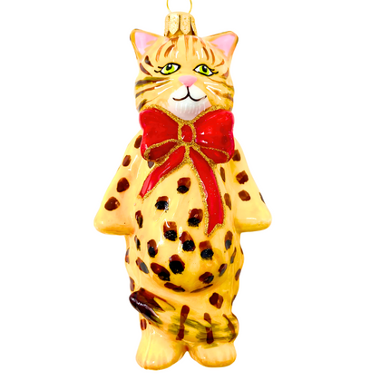 Perry Bengal Cat Glass Ornament