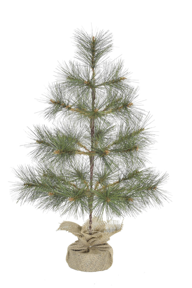 24" Tabletop Mountain Pine Christmas Tree with Burlap Wrapped Base