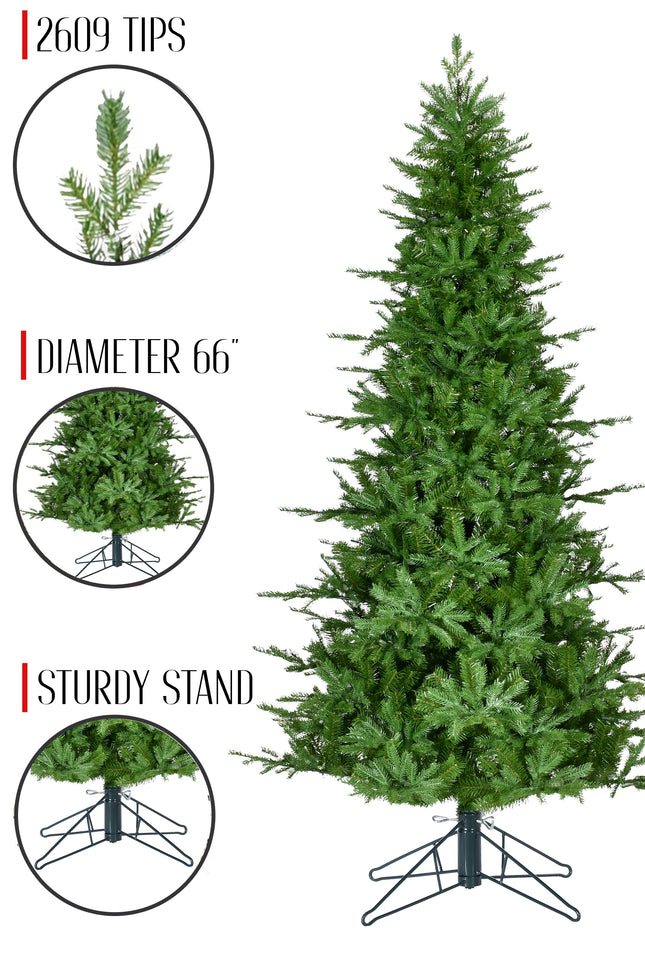 11ft Unlit Natural Green Aspen Fir Christmas Tree - Green