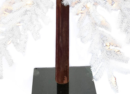 Pre-lit Santa Hat Christmas Tree with Red and Warm White Lights and Square Metal Base