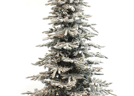 Prelit Slim Snow Flocked Christmas Tree with Warm White Lights