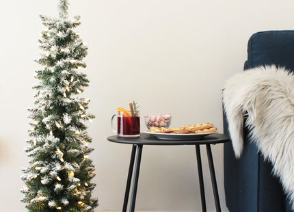 Prelit Flocked Pencil Tree