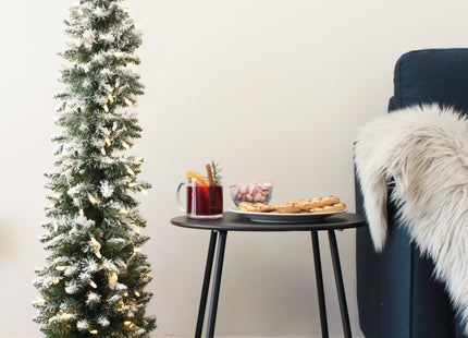 Prelit Flocked Pencil Tree